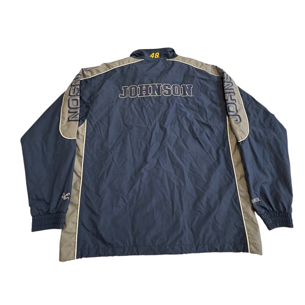 Vintage Nascar #48 Jimmie Johnson Windbreaker Jacket Chase Authenitcs Mens Large